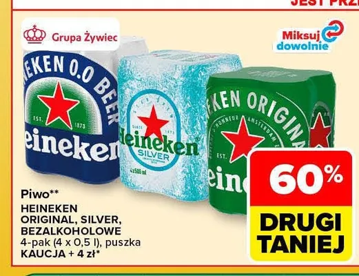 Piwo Heineken Silver 4-pak promocja w Carrefour Market