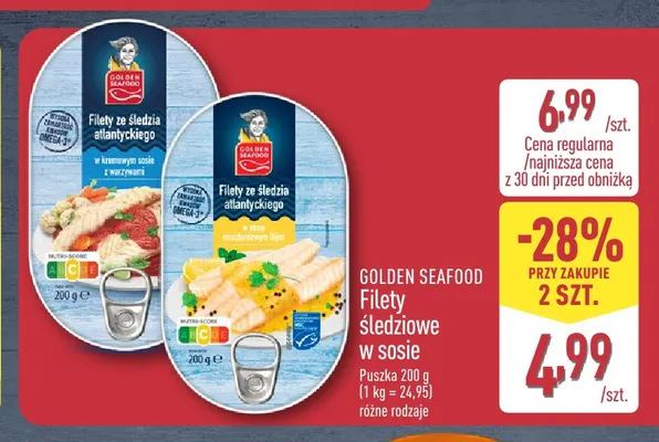 Filety śledziowe w sosie musztardowym Dijon Golden Seafood promocja w Aldi