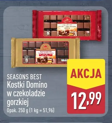 Kostki Domino w czekoladzie gorzkiej Seasons Best promocja w Aldi