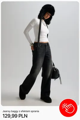 Jeansy baggy z efektem sprania Cropp promocja w Cropp