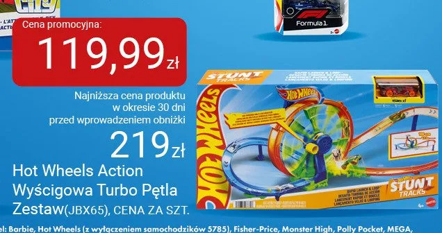 Zabawka Hot Wheels Action Wyścigowa Turbo Pętla Zestaw (JBX65) promocja w Smyk
