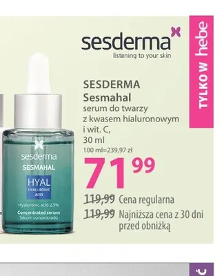 Sesmahal serum do twarzy z kwasem hialuronowym i wit. C Sesderma promocja w Hebe