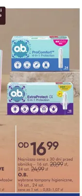 Tampony higieniczne o.b. ExtraProtect promocja w Super-Pharm