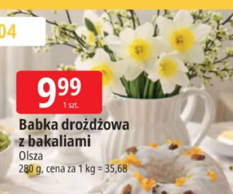 Babka drożdżowa z bakaliami Olsza promocja w Leclerc