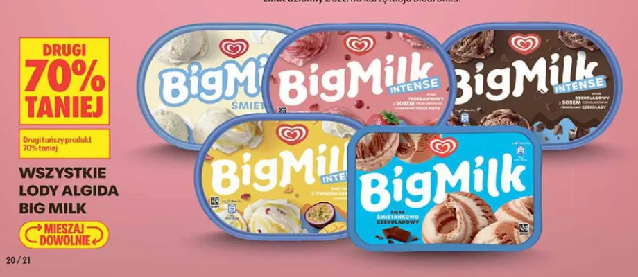 Lody Algida Big Milk Śmietankowo-Czekoladowy promocja w Biedronka