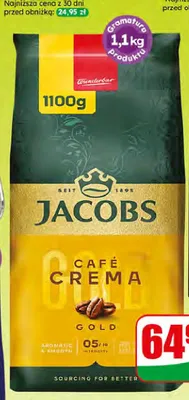 Kawa ziarnista Jacobs Crema Gold promocja w Dino