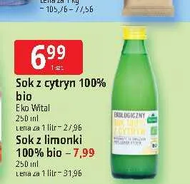 Sok z cytryn bio EkoWital 100% promocja w Leclerc