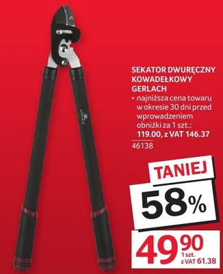 Sekator dwuręczny kowadełkowy Gerlach promocja w Selgros