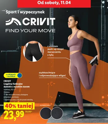 Legginsy funkcyjne damskie z wysokim stanem promocja w Lidl