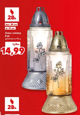 Znicz szklany Pąk promocja w Kaufland