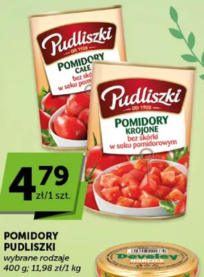 Pomidory całe bez skórki w soku pomidorowym promocja w Euro Sklep