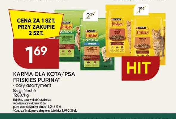 Karma dla kota lub psa Friskies Purina promocja w Chata Polska
