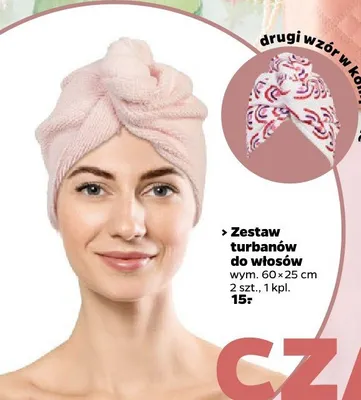 Zestaw turbanów do włosów, 2 szt. promocja w Netto