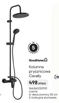 Kolumna prysznicowa GoodHome Cavally czarna promocja w Castorama