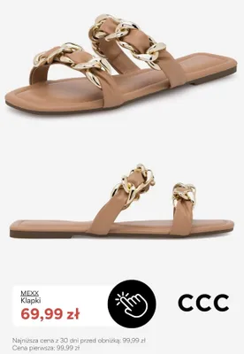 Klapki damskie MEXX promocja w CCC