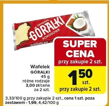 Wafelek kokosowy różne rodzaje promocja w Carrefour Express