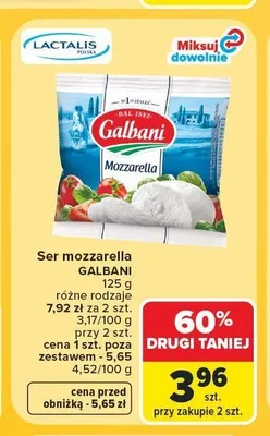 Ser mozzarella Galbani promocja w Carrefour