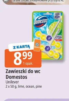Zawieszki do WC Domestos Ocean 2-pak promocja w Leclerc