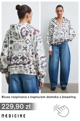 Bluza rozpinana z kapturem damska z bawełną Medicine promocja w Medicine