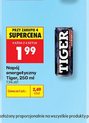 Napój energetyczny Tiger promocja w Biedronka