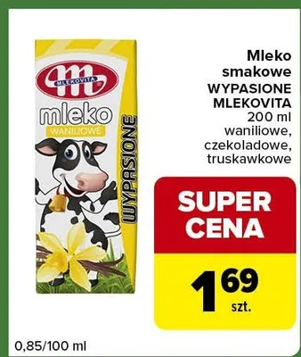 Mleko smakowe wypasione waniliowe, czekoladowe, truskawkowe promocja w Carrefour Express