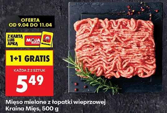 Mięso mielone z łopatki wieprzowej Kraina Mięs promocja w Biedronka