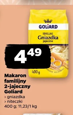 Makaron familijny 2-jajeczny gniazdka Goliard promocja w Netto
