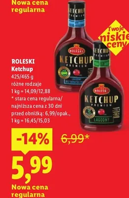 Ketchup Premium łagodny Roleski promocja w Lidl