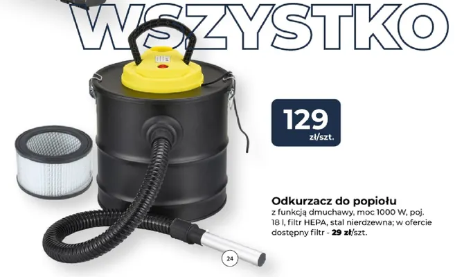 Filtr do odkurzacza do popiołu promocja w PSB Mrówka