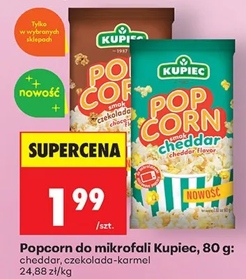 Popcorn do mikrofalówki cheddar promocja w Biedronka