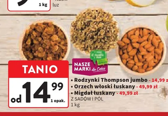 Rodzynki Thompson jumbo Z Sadów i Pól promocja w Intermarche