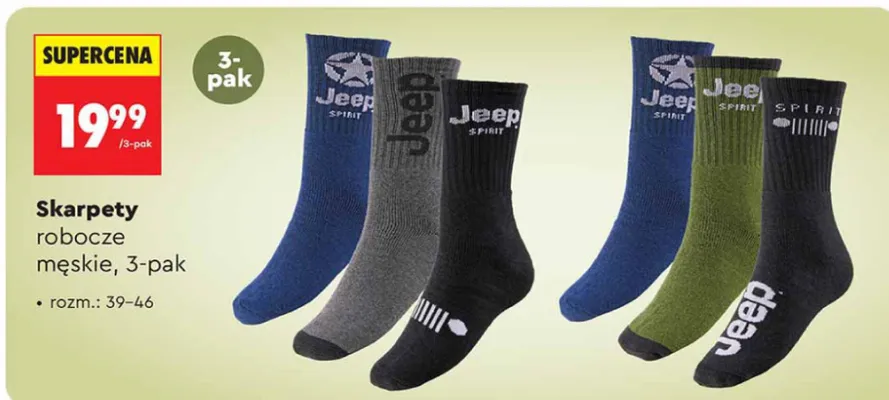 Skarpety robocze męskie 3-pak promocja w Biedronka