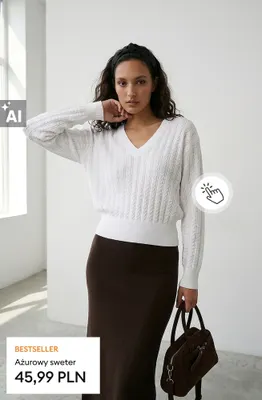 Ażurowy sweter promocja w Sinsay