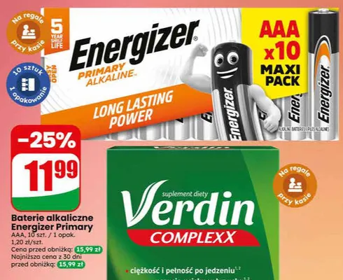 Baterie alkaliczne Energizer Primary AAA 10-pak promocja w Dino