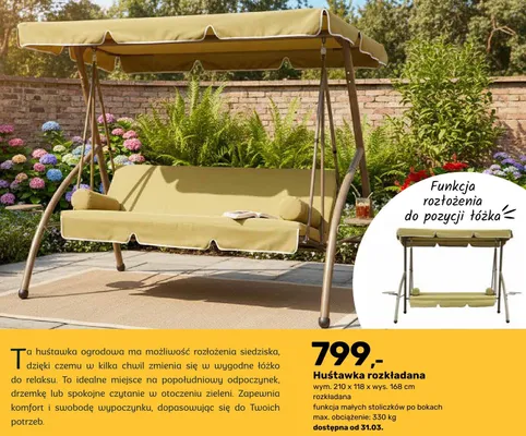 Huśtawka rozkładana promocja w Bricomarche