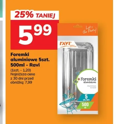 Foremki aluminiowe 500 ml Ravi promocja w Hitpol