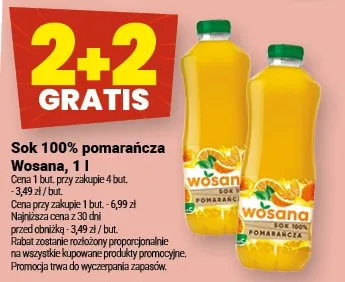 Sok 100% pomarańczowy Wosana promocja w Twój Market