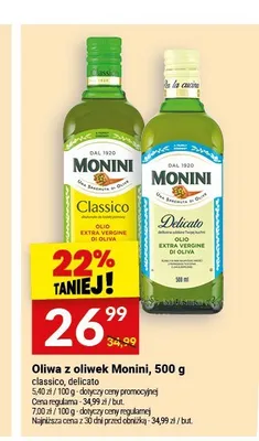 Oliwa z oliwek Monini Delicato extra vergine promocja w Twój Market