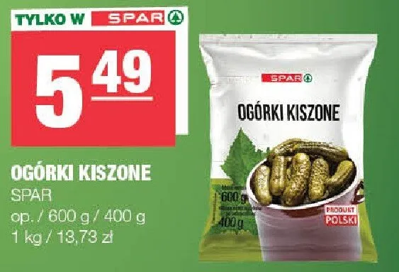 Ogórki kiszone promocja w SPAR