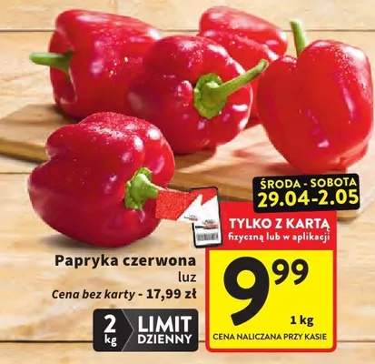 Papryka czerwona promocja w Intermarche