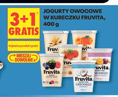 Jogurt owocowy w kubeczku Fruvita truskawka promocja w Biedronka