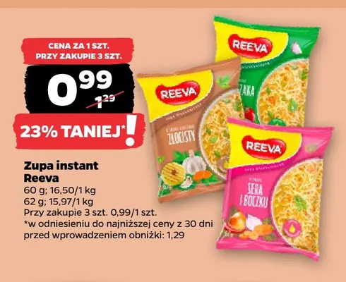 Zupa instant Reeva promocja w Netto