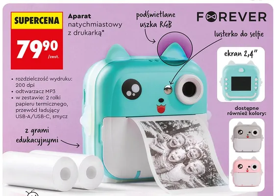 Aparat natychmiastowy z drukarką promocja w Biedronka