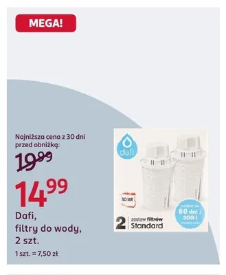 Filtry do wody Dafi 2szt. promocja w Rossmann