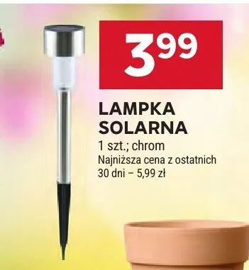Lampka solarna chrom promocja w Stokrotka