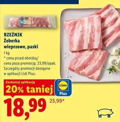 Żeberka wieprzowe paski Rzeźnik promocja w Lidl