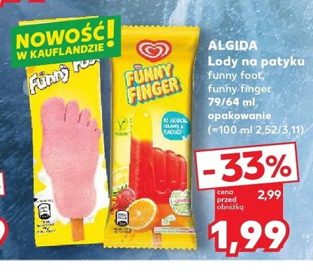 Lody na patyku Algida promocja w Kaufland