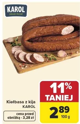 Kiełbasa z kija Karol promocja w Carrefour