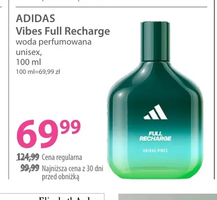 Woda perfumowana unisex Adidas Vibes Full Recharge promocja w Hebe