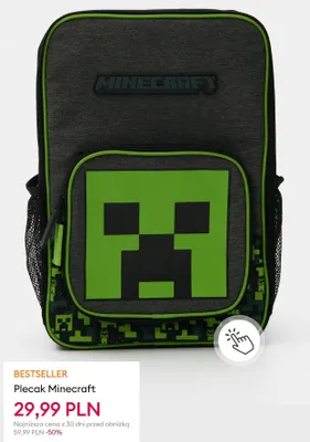 Plecak Minecraft promocja w Sinsay